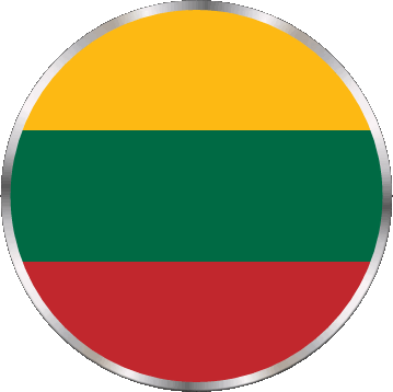 Round Lithuania Europe Flags 