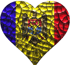 Corazón Moldavia Europa Banderas 