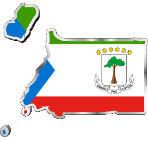 Map Equatorial Guinea Africa Flags 