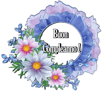 020 Sfondo trasparente Floreale Buon Compleanno Italiano Messagi 
