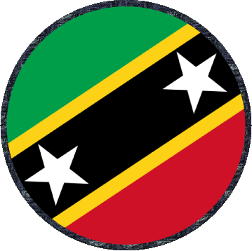 Round Saint Kitts and Nevis America Flags 