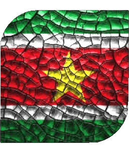 Square Suriname America Flags 