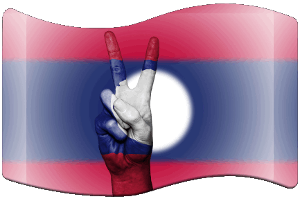 Rectangle Laos Asie Drapeaux 
