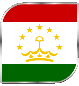 Square Tajikistan Asia Flags 