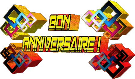 003 Transparent Background Abstrait - Géométrique Bon Anniversaire French Messages 