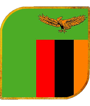 Square Zambia Africa Flags 