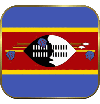 Quadrato Eswatini Africa Bandiere 