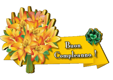 008 Transparenter Hintergrund Floreale Buon Compleanno Italienisch Nachrichten 