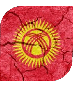 Square Kyrgyzstan Asia Flags 