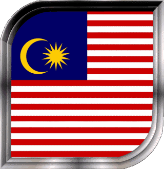 Square Malaysia Asia Flags 