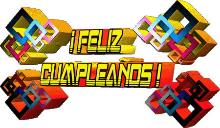 003 Fondo transparente Abstracto - Geométrico Feliz Cumpleaños Español Mensajes 