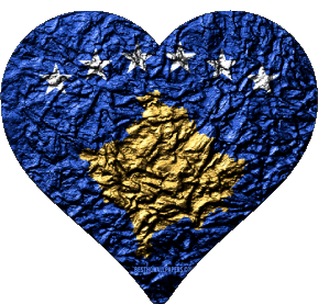 Herz Kosovo Europa Fahnen 