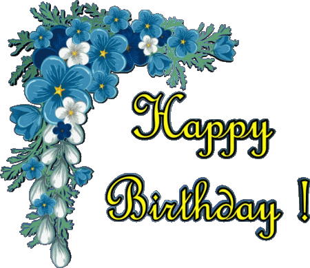 002 Fond Transparent Floral Happy Birthday Anglais Messages 