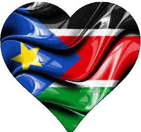 Corazón Sudán del Sur África Banderas 