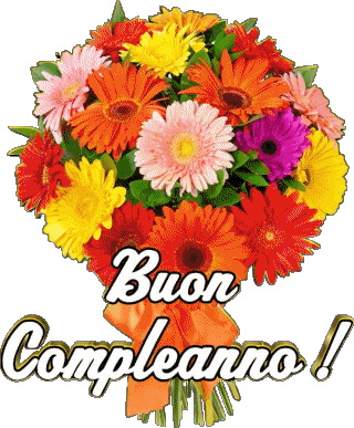 003 Sfondo trasparente Floreale Buon Compleanno Italiano Messagi 