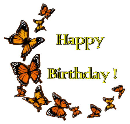 009 Transparenter Hintergrund Butterflies Happy Birthday Englisch Nachrichten 