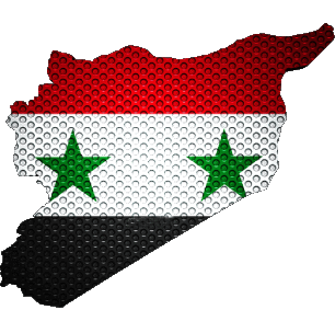 Carta Geografica Siria Asia Bandiere 