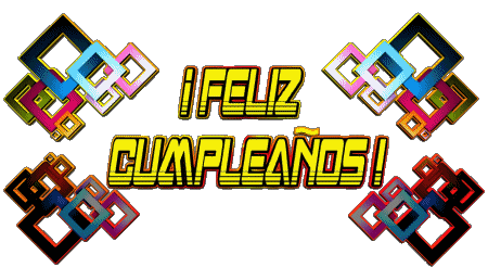 003 Fondo transparente Abstracto - Geométrico Feliz Cumpleaños Español Mensajes 