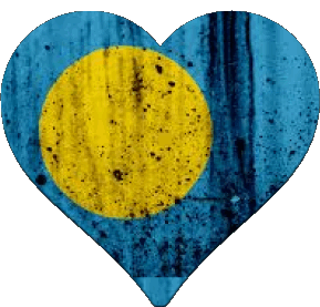 Coeur Palaos Océanie Drapeaux 