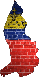 Karte Liechtenstein Europa Fahnen 