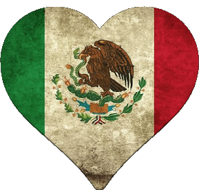 Corazón México América Banderas 