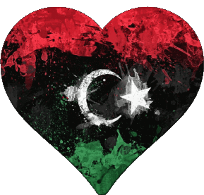 Herz Libyen Afrika Fahnen 