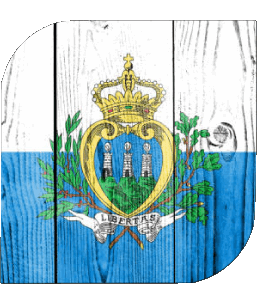 Square San Marino Europe Flags 