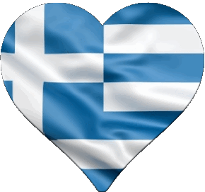 Cuore Grecia Europa Bandiere 