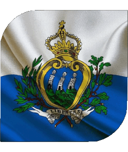 Square San Marino Europe Flags 