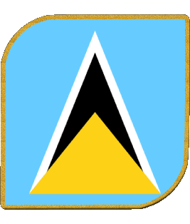 Square St. Lucia America Flags 