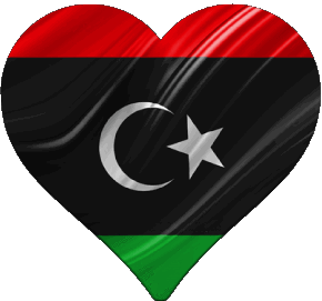 Corazón Libia África Banderas 