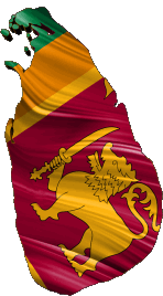 Carte Sri Lanka Asie Drapeaux 