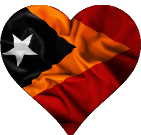 Coeur Timor Oriental Asie Drapeaux 