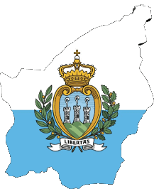 Karte San Marino Europa Fahnen 