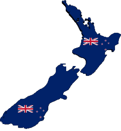 Carta Geografica Nuova Zelanda Oceania Bandiere 