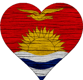 Heart Kiribati Oceania Flags 