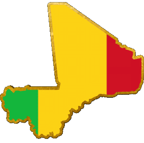 Karte Mali Afrika Fahnen 