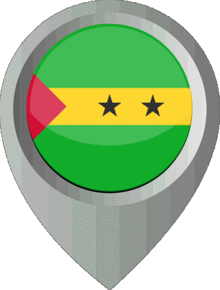 Marcador de ubicación Santo Tomé y Príncipe África Banderas 