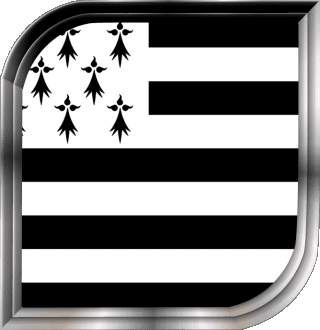 Square Brittany Regions France Flags 