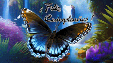 003 Fondo animado Mariposas Feliz Cumpleaños Español Mensajes 