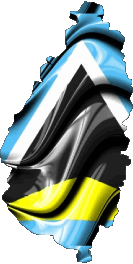 Map St. Lucia America Flags 