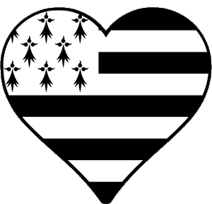 Cuore Bretagna Regioni Francia Bandiere 