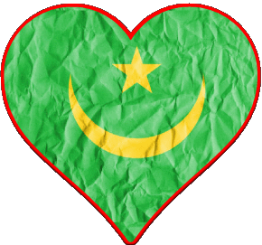 Corazón Mauritania África Banderas 