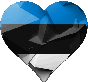 Cuore Estonia Europa Bandiere 