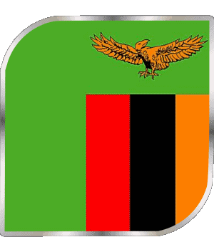 Quadrato Zambia Africa Bandiere 