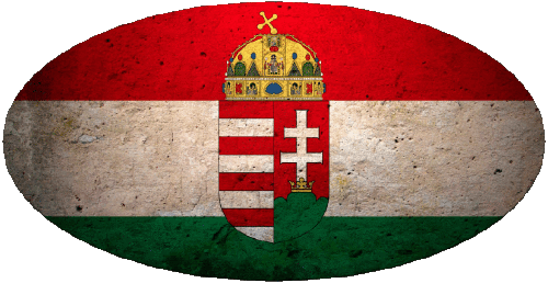 Oval Ungarn Europa Fahnen 