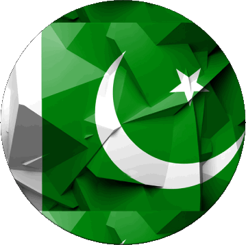 Runde Pakistan Asien Fahnen 