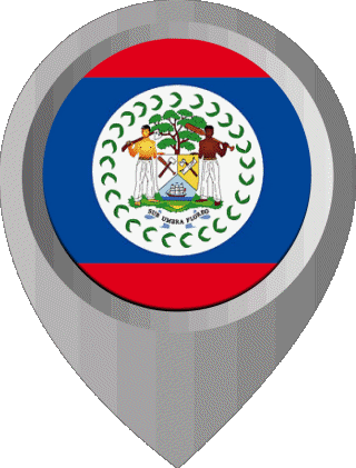 Marcador de ubicación Belice América Banderas 