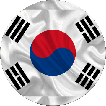 Ronda Corea del Sur Asia Banderas 