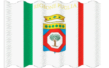 Waving Puglia Italy Europe Flags 